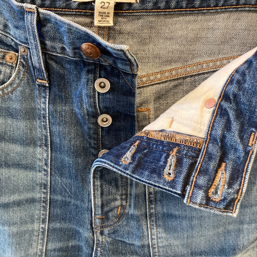 Madewell Rivet & Thread Patch Boy Jeans High-Rise Hippie 70s Womans Size 27 - Picture 5 of 16
